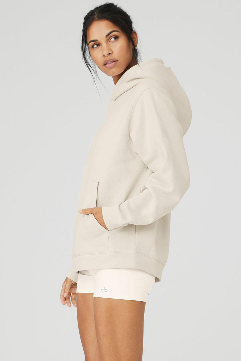 Bone Alo Yoga Renown Heavy Weight Women Hoodie | KSA  NIB657123