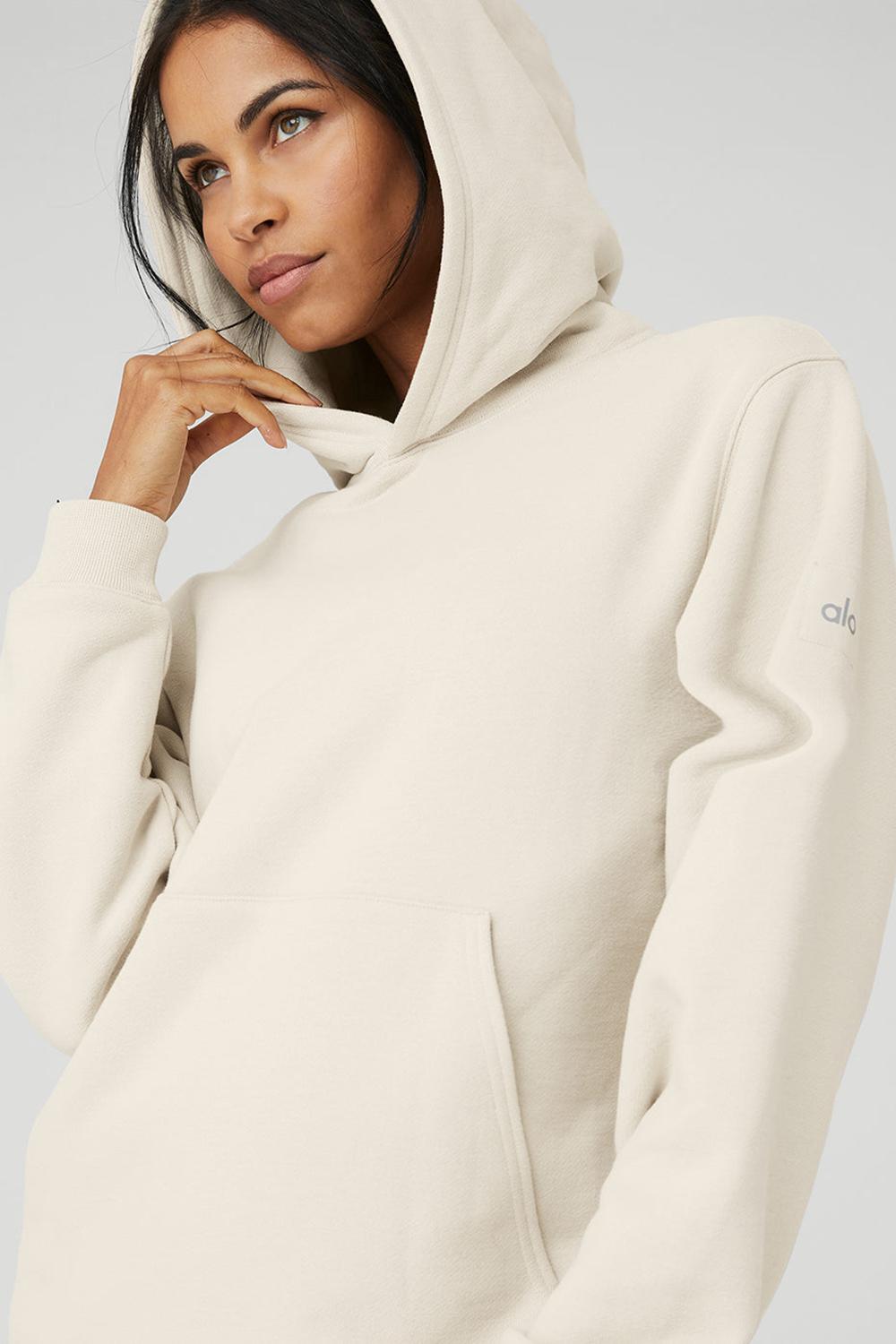 Bone Alo Yoga Renown Heavy Weight Women Hoodie | KSA  NIB657123