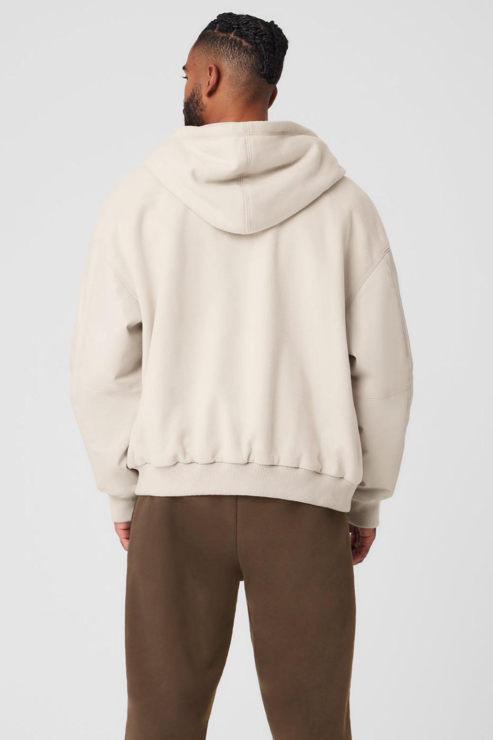 Bone Alo Yoga Select Hooded Bomber Men Jacket | KSA  OSD692510