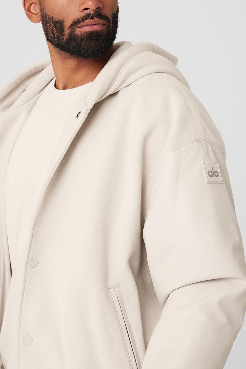Bone Alo Yoga Select Hooded Bomber Men Jacket | KSA  OSD692510