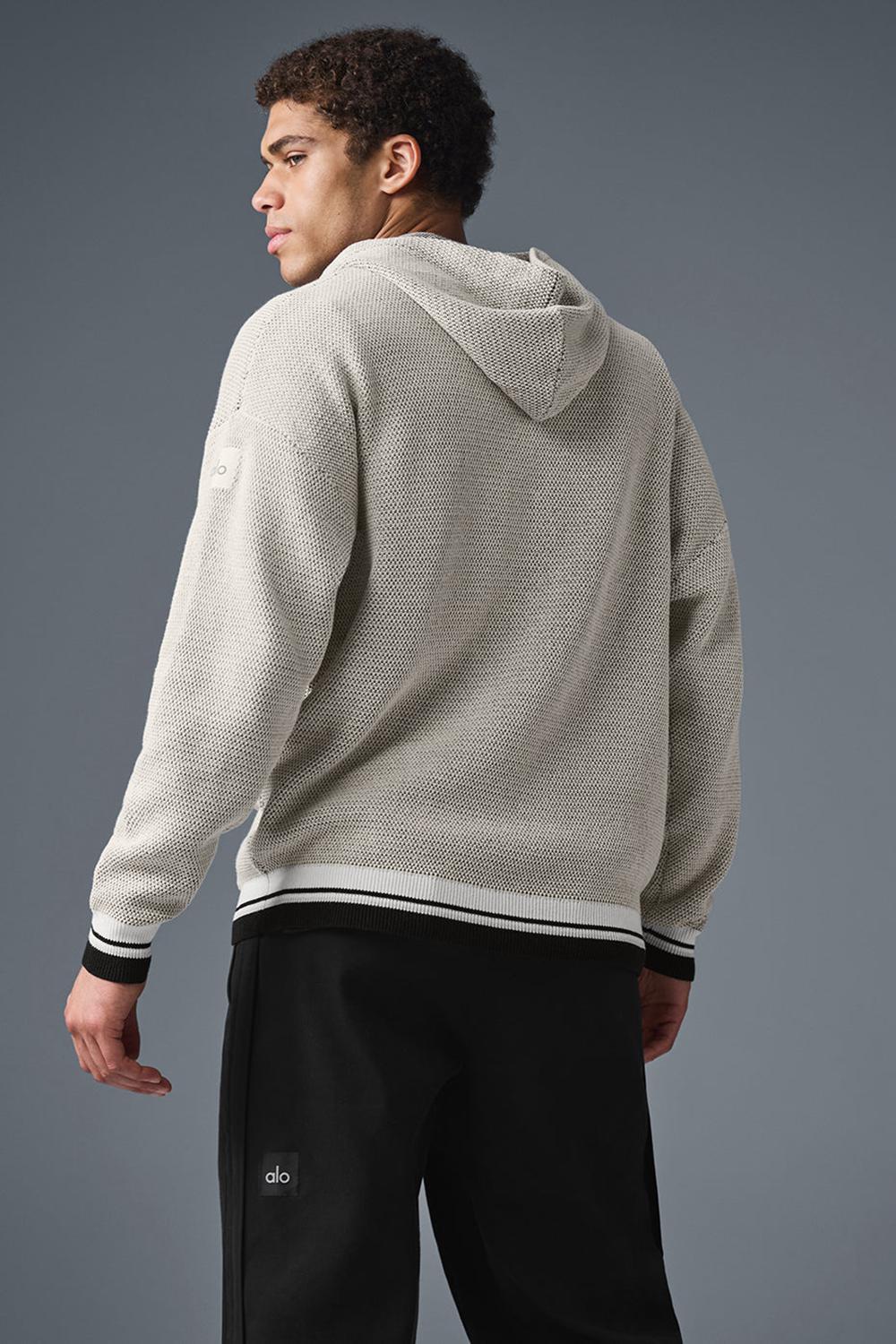 Bone Alo Yoga Sports Club Knit Men Hoodie | KSA  HKM509462