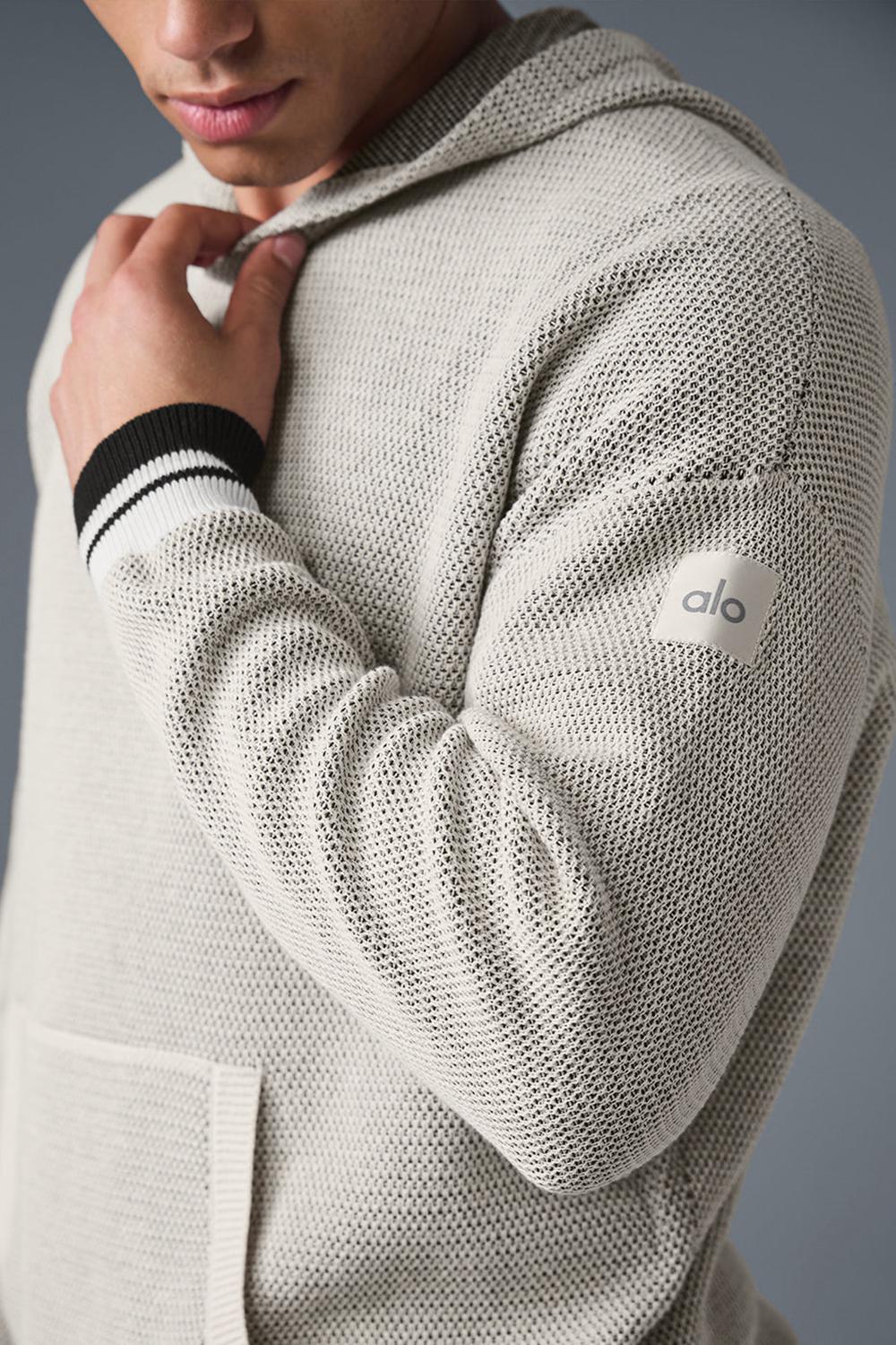 Bone Alo Yoga Sports Club Knit Men Hoodie | KSA  HKM509462