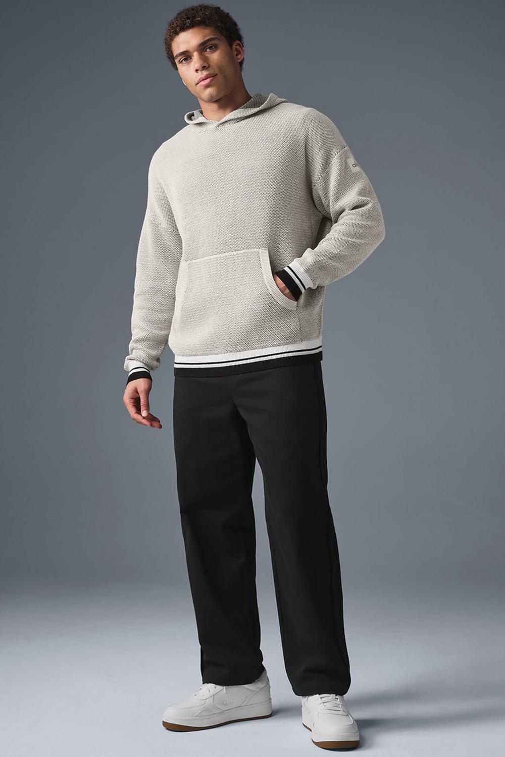 Bone Alo Yoga Sports Club Knit Men Hoodie | KSA  HKM509462