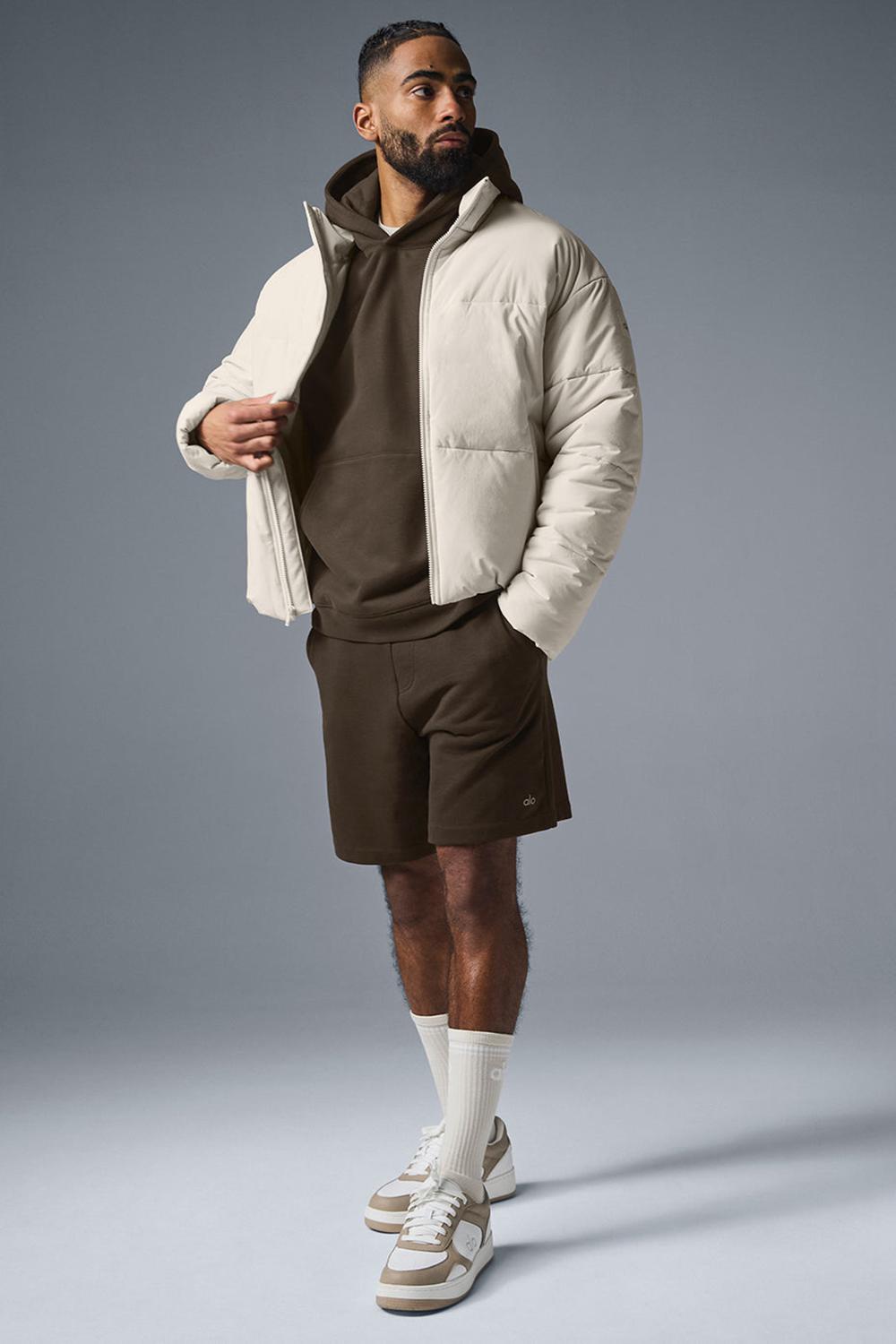 Bone Alo Yoga Stretch Woven Street Men Puffer Jacket | KSA  STP834715