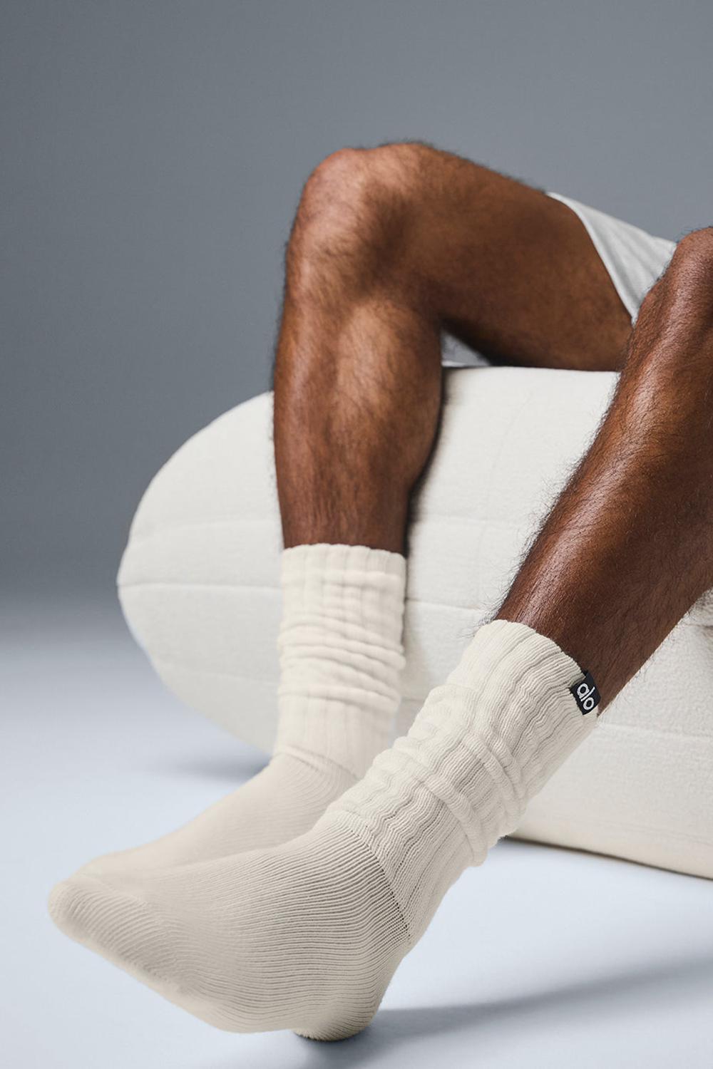 Bone Alo Yoga Unisex Scrunch Men Sock | KSA  HAS269015