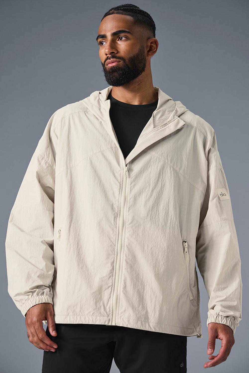 Bone Alo Yoga Vantage Nylon Ripstop Track Men Jacket | KSA  IUN648195