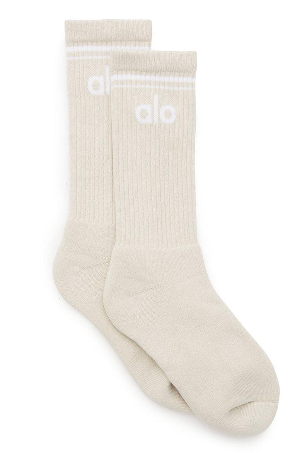 Bone / White Alo Yoga Unisex Throwback Women Sock | KSA  ZRN036581