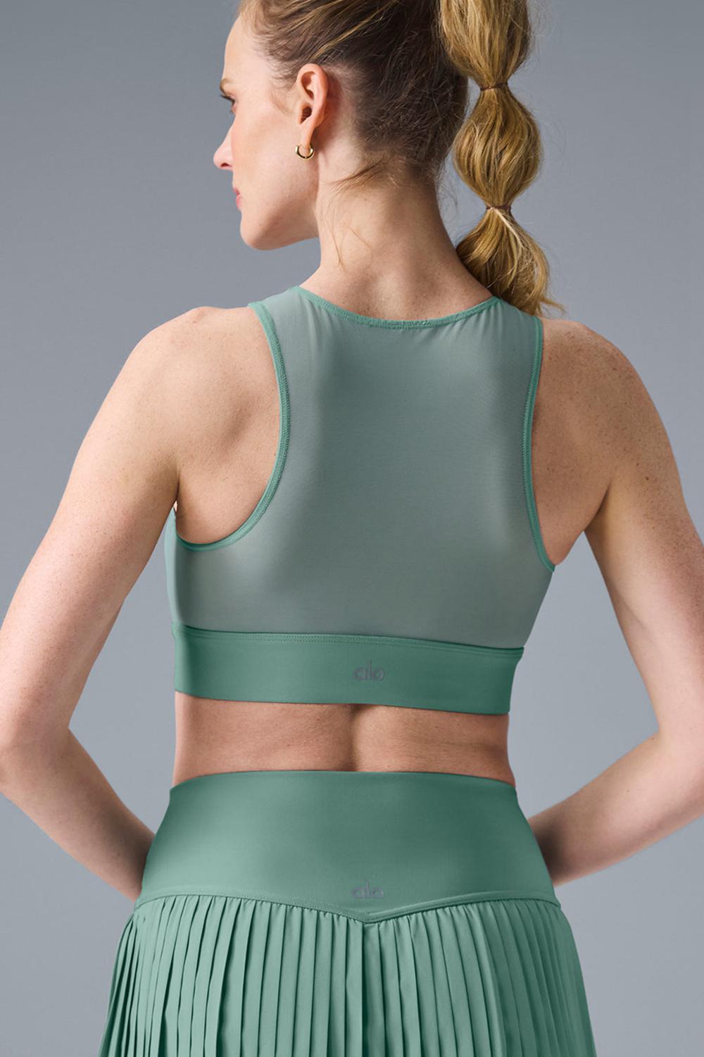 Botanical Green Alo Yoga Airlift Mesh Coastline Women Bra | KSA  ZLI390615