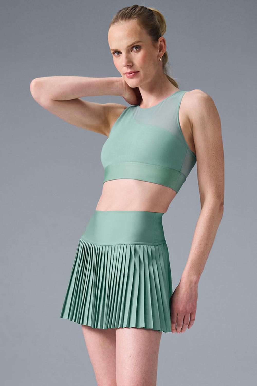 Botanical Green Alo Yoga Airlift Mesh Coastline Women Bra | KSA  ZLI390615