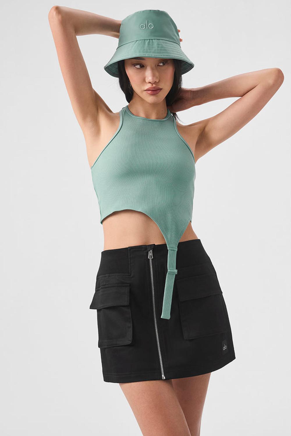 Botanical Green Alo Yoga Alosoft Ribbed Revelation Women Tank | KSA  CTI082691