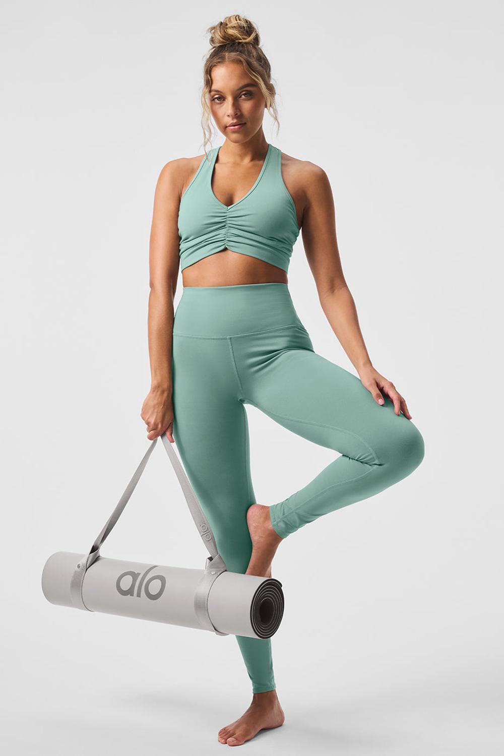 Botanical Green Alo Yoga High-Waist Airbrush Women Legging | KSA  SDQ758043
