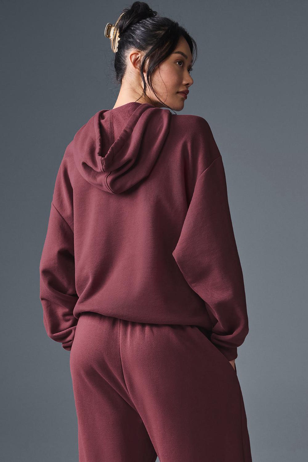 Burgundy Truffle Alo Yoga Accolade Women Hoodie | KSA  VND764281