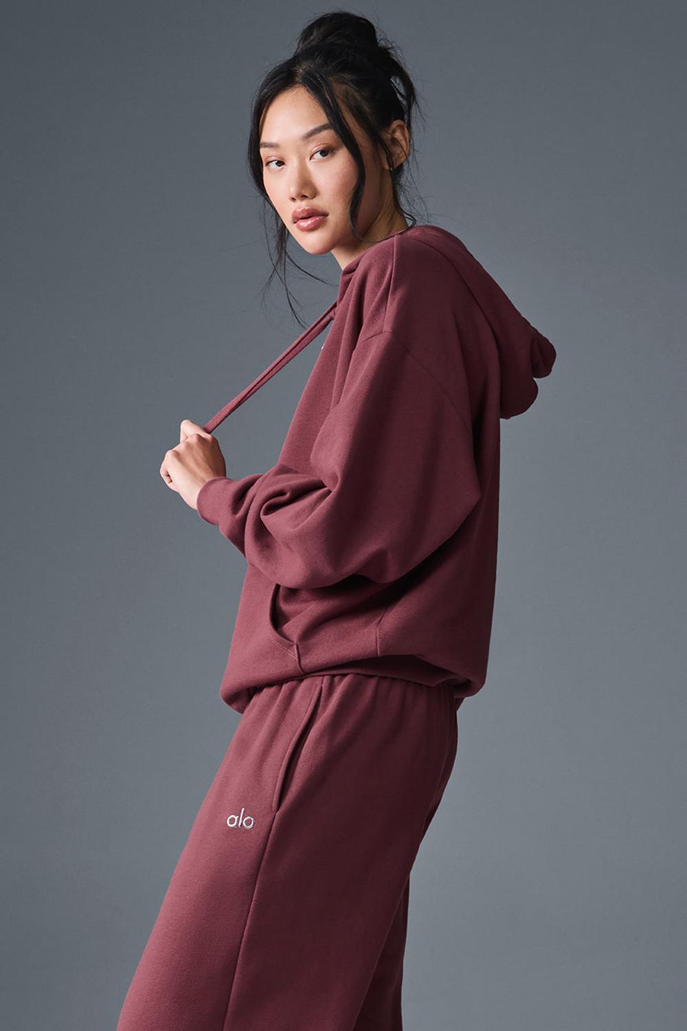 Burgundy Truffle Alo Yoga Accolade Women Hoodie | KSA  VND764281
