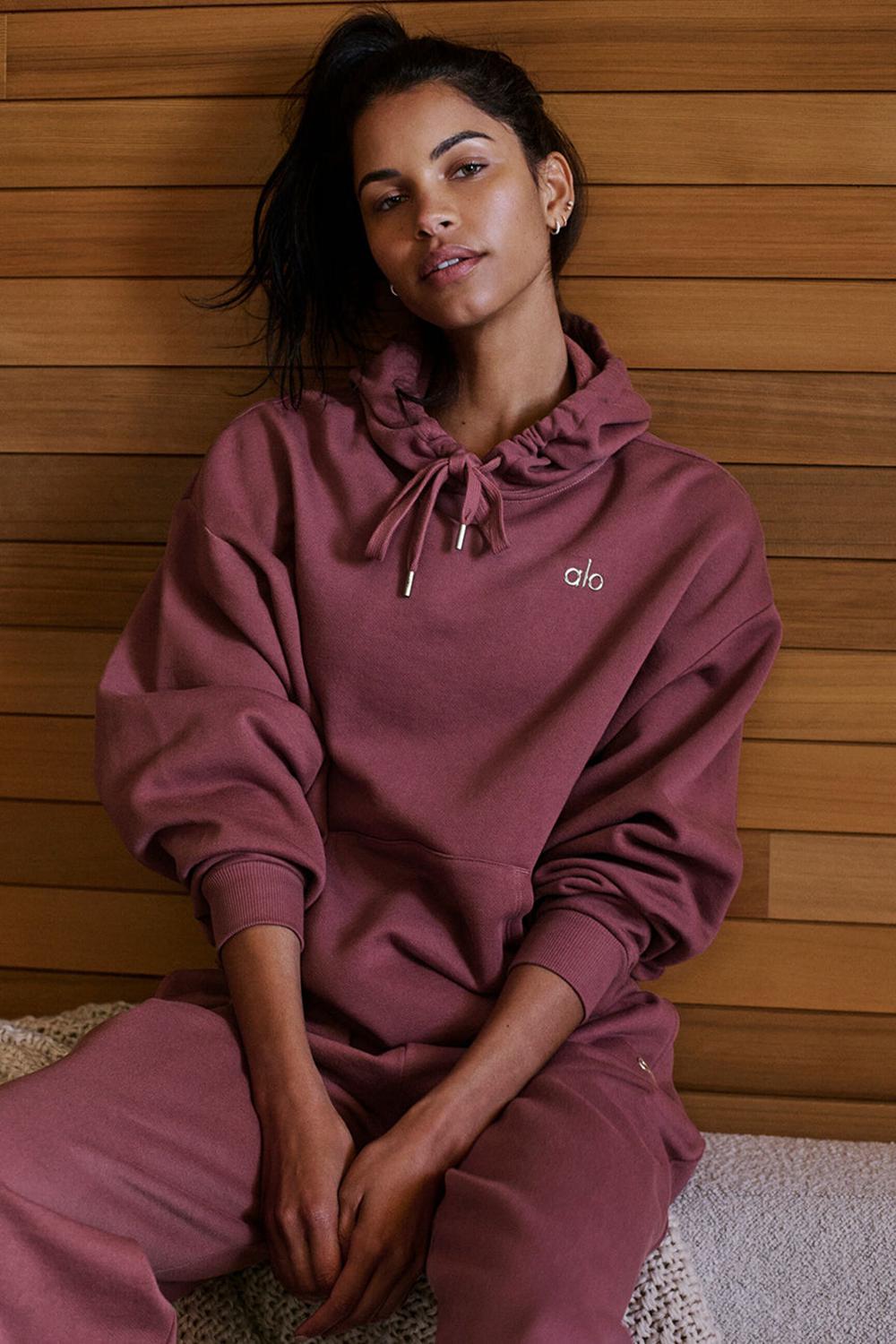 Burgundy Truffle Alo Yoga Accolade Women Hoodie | KSA  VND764281