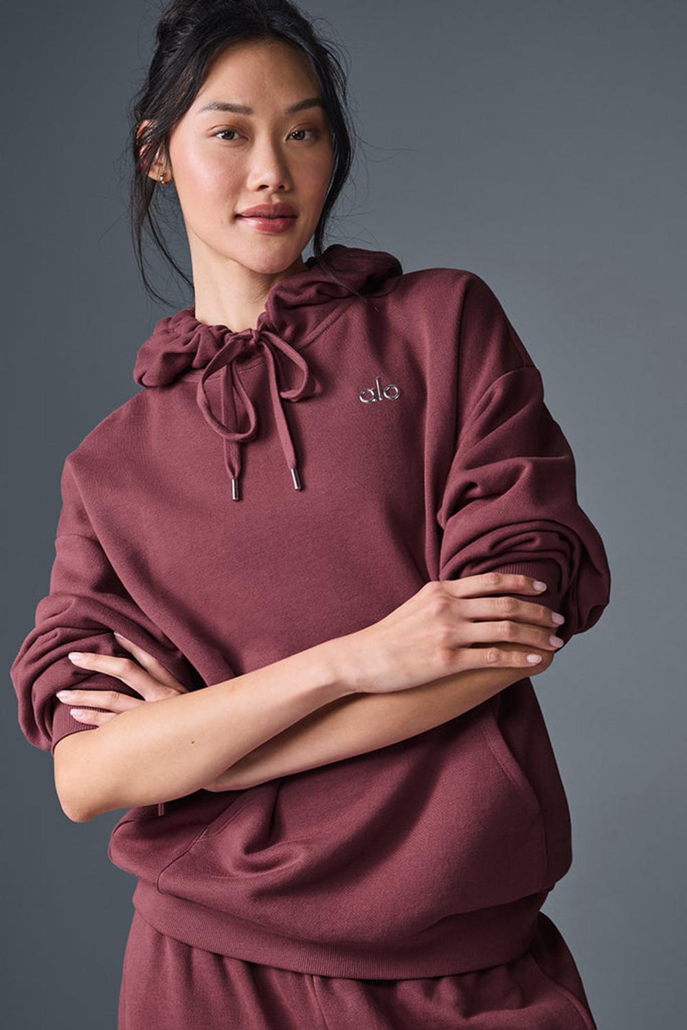 Burgundy Truffle Alo Yoga Accolade Women Hoodie | KSA  VND764281