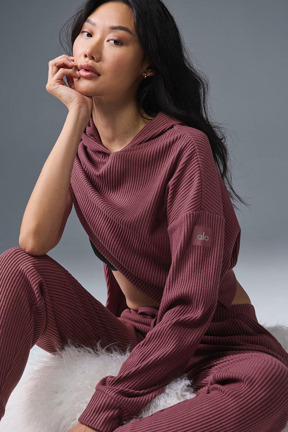 Burgundy Truffle Alo Yoga Muse Women Hoodie | KSA  TCQ564370