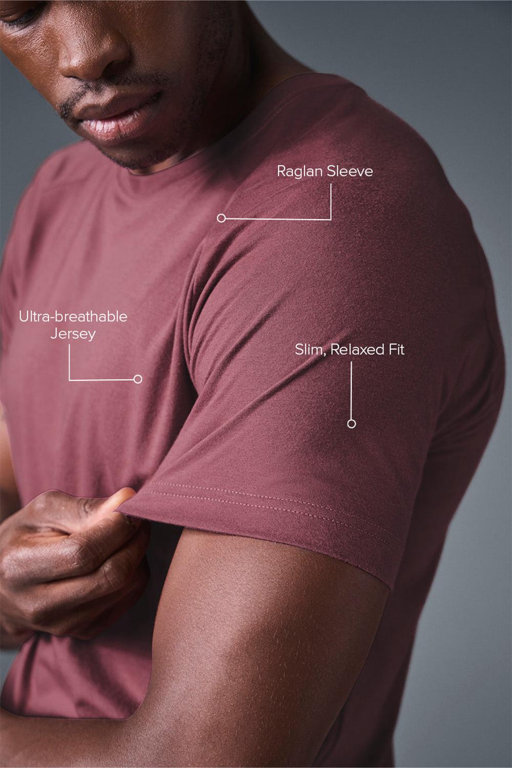 Burgundy Truffle Alo Yoga Triumph Raglan Men Tee | KSA  WNF023791