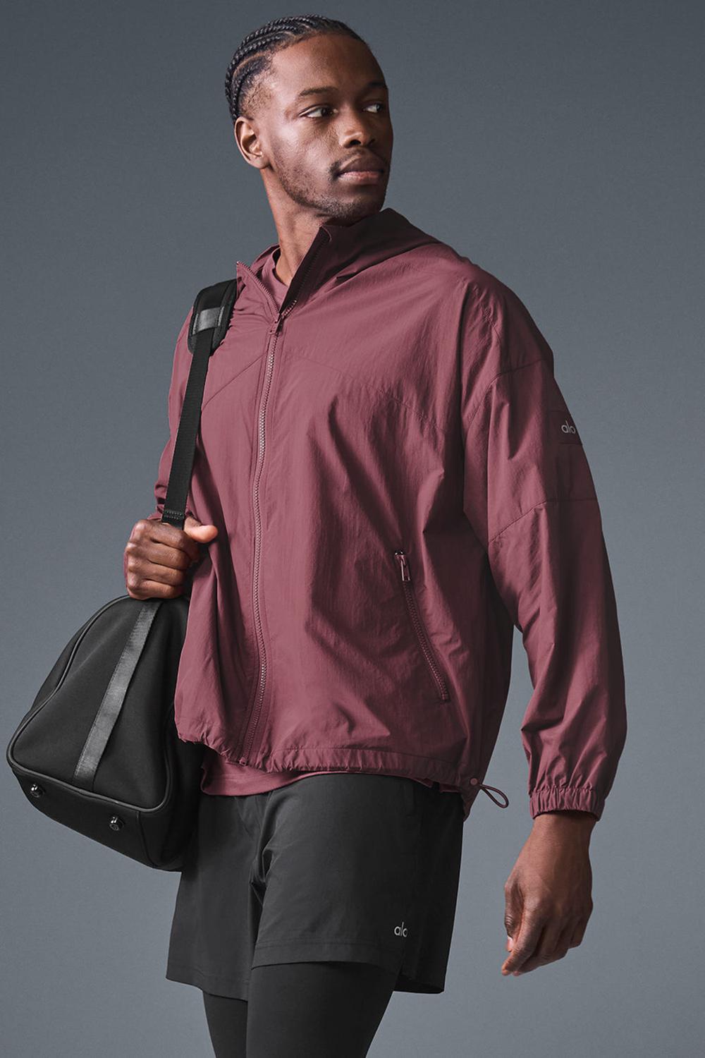 Burgundy Truffle Alo Yoga Vantage Nylon Ripstop Track Men Jacket | KSA  GRE270893