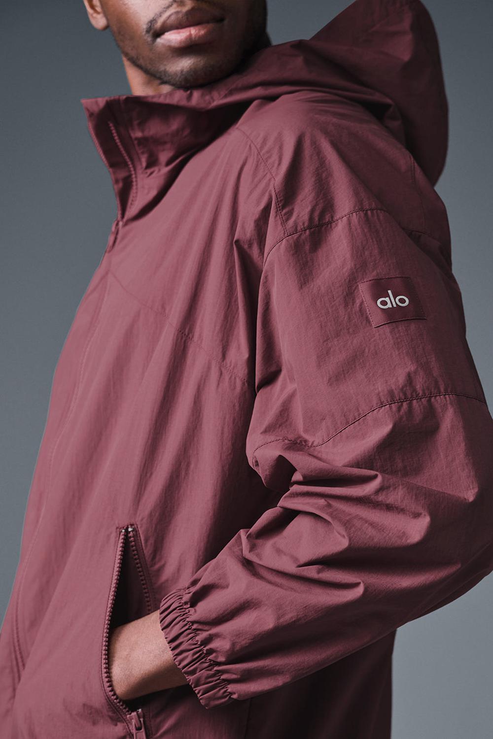 Burgundy Truffle Alo Yoga Vantage Nylon Ripstop Track Men Jacket | KSA  GRE270893