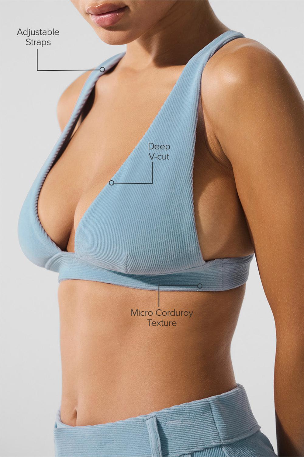 Celestial Blue Alo Yoga Micro Corduroy Dreamer Women Bra | KSA  FHJ695047