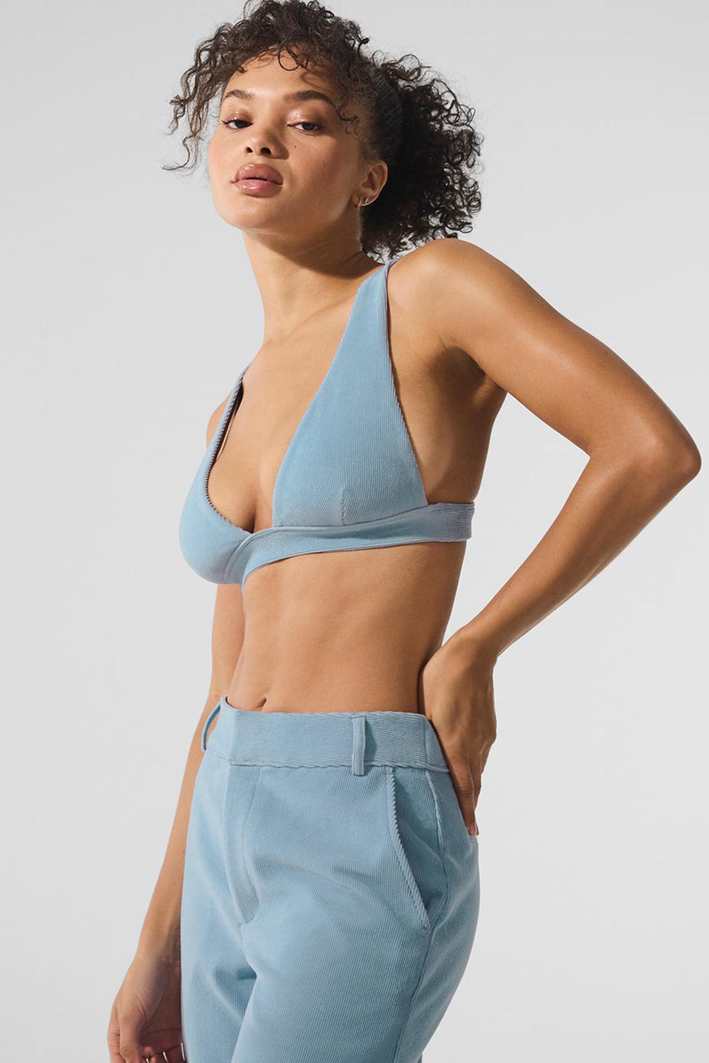 Celestial Blue Alo Yoga Micro Corduroy Dreamer Women Bra | KSA  FHJ695047