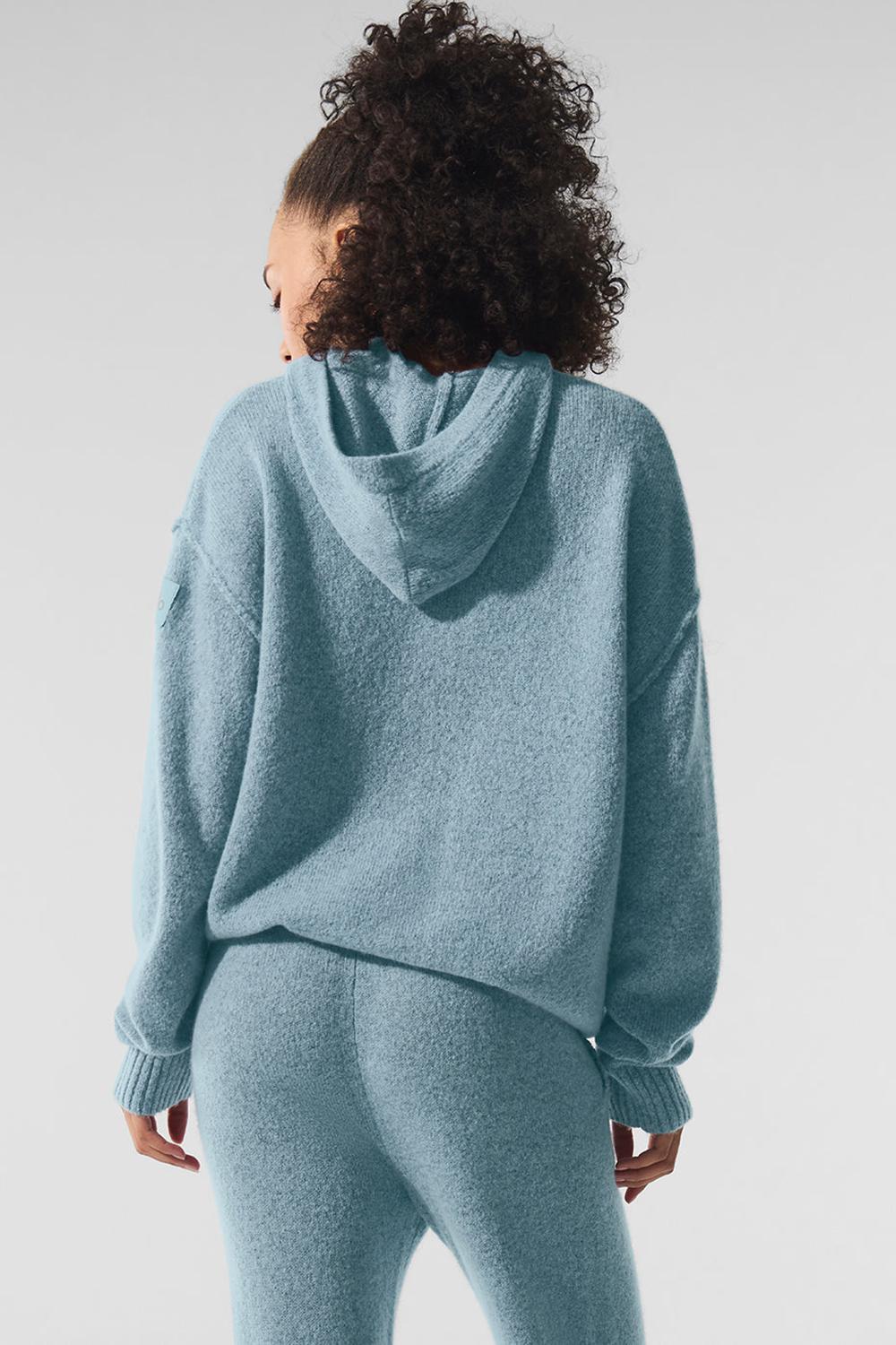 Celestial Blue Granite Heather Alo Yoga New Class Cashmere Women Hoodie | KSA  TDZ401527