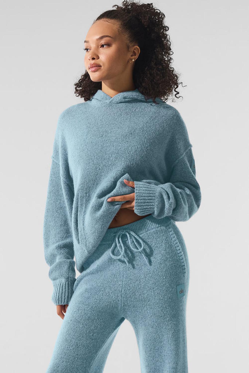 Celestial Blue Granite Heather Alo Yoga New Class Cashmere Women Hoodie | KSA  TDZ401527