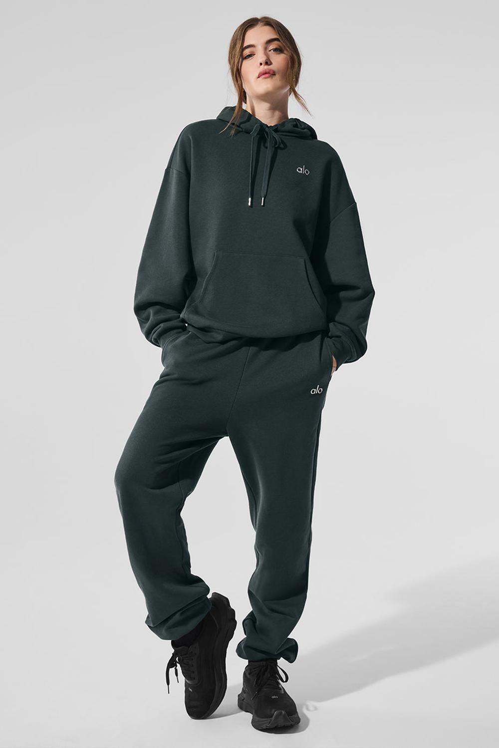 Charcoal Green Alo Yoga Accolade Women Hoodie | KSA  FHY092867