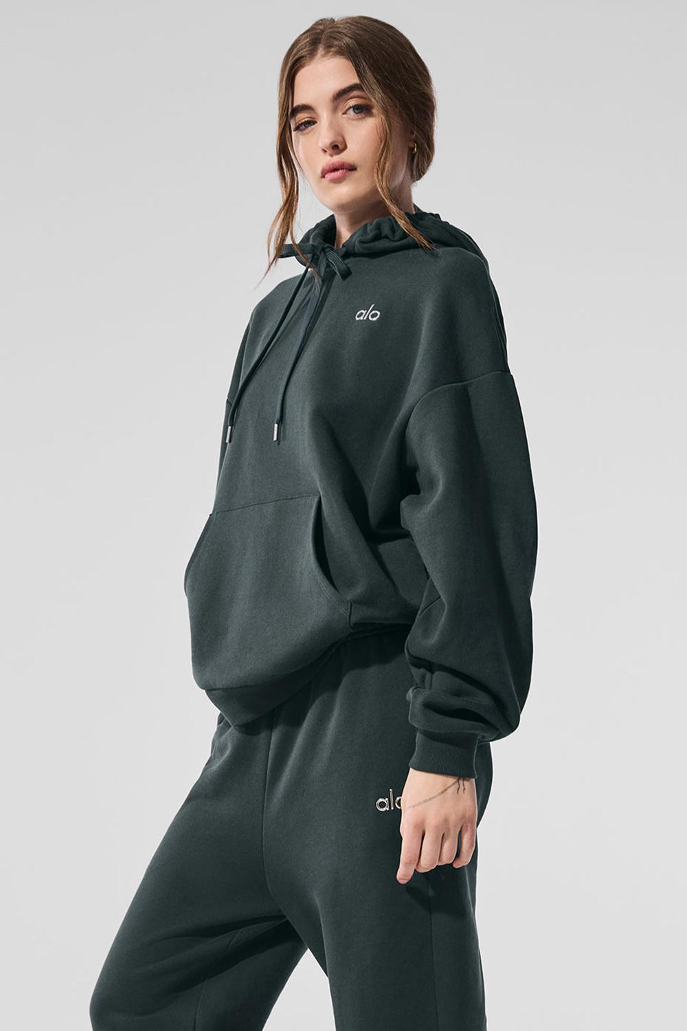 Charcoal Green Alo Yoga Accolade Women Hoodie | KSA  FHY092867