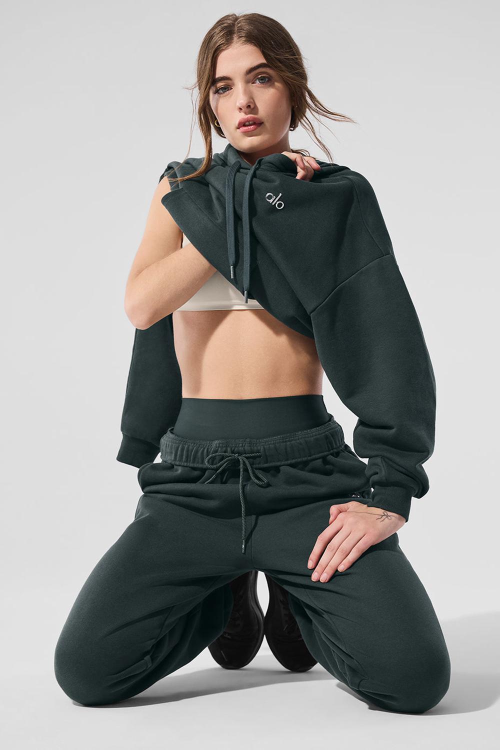 Charcoal Green Alo Yoga Accolade Women Hoodie | KSA  FHY092867