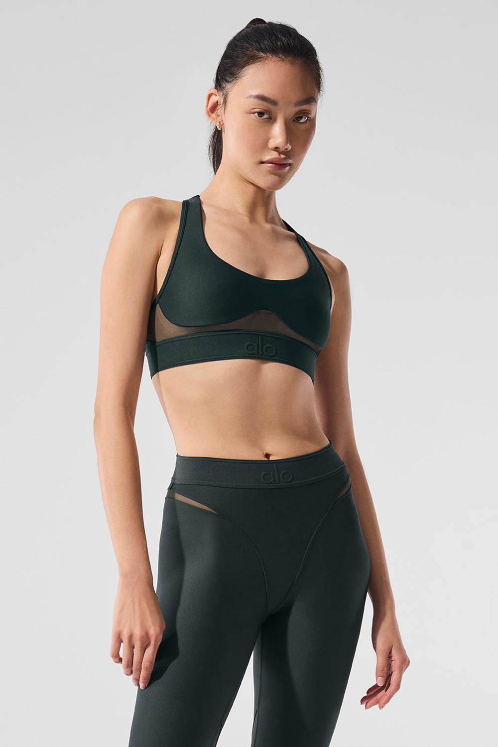 Charcoal Green Alo Yoga Airlift Rebel Women Bra | KSA  AGL206981