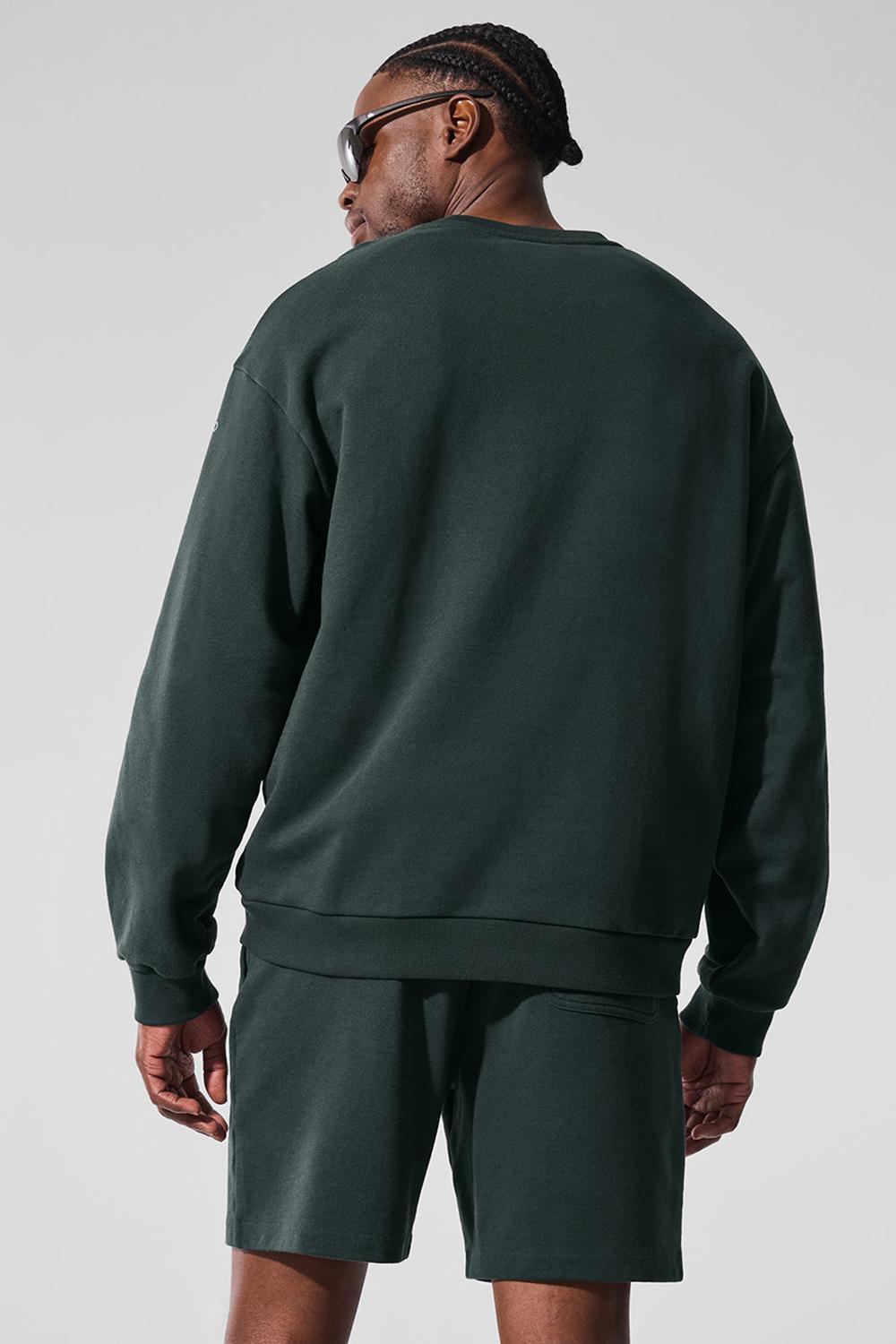Charcoal Green Alo Yoga Chill Crew Neck Men Pullover | KSA  XEM206754
