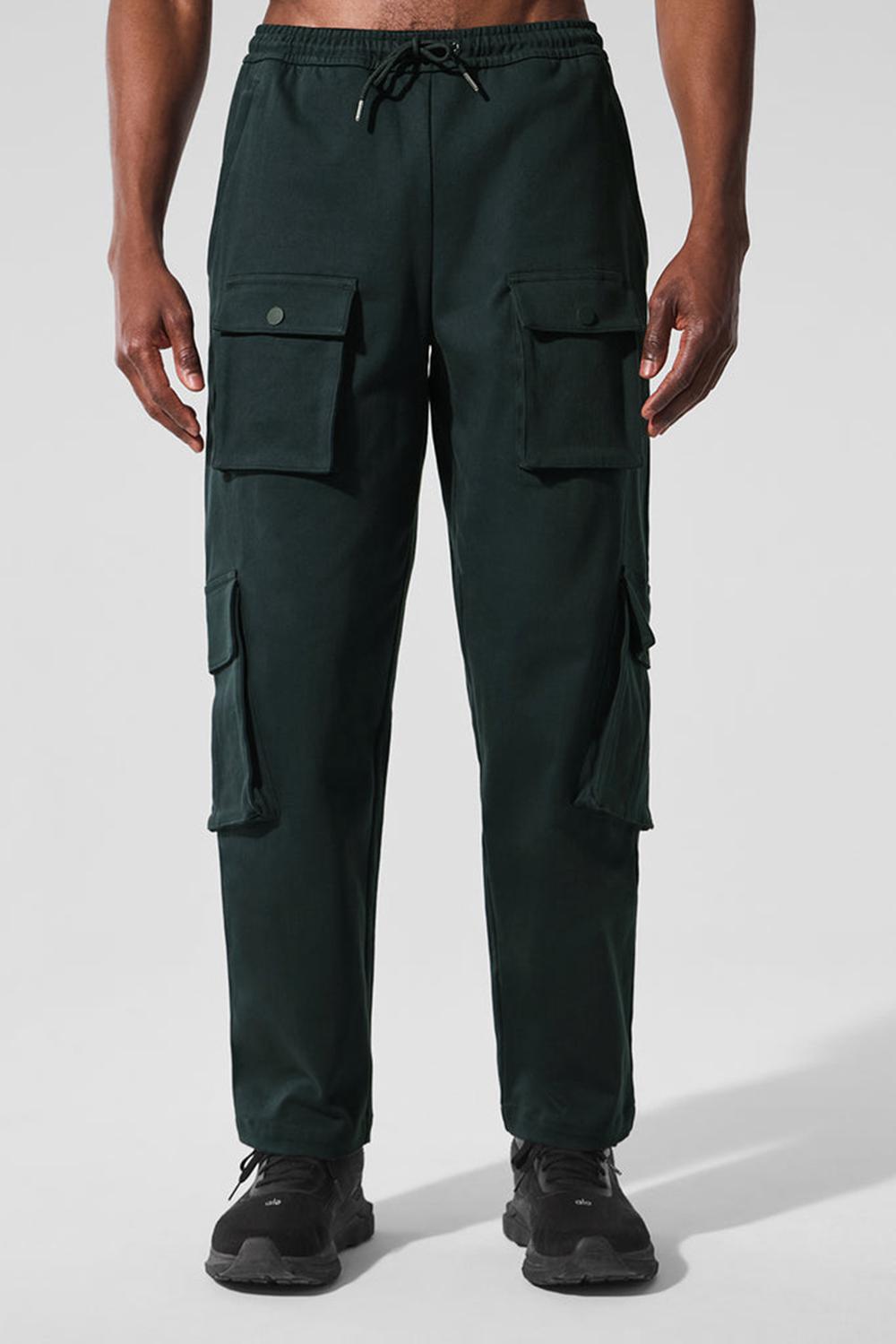 Charcoal Green Alo Yoga Northstar Cargo Men Pant | KSA  FZY076312