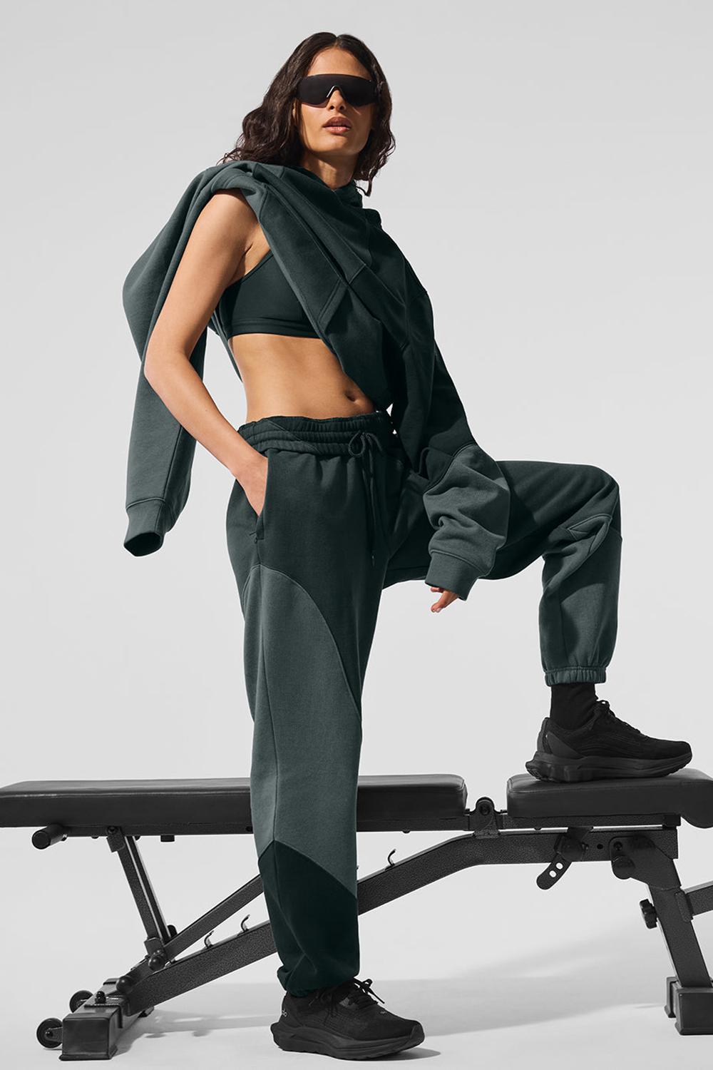 Charcoal Green Tonal Alo Yoga Make Waves Women Sweatpant | KSA  SZC127403