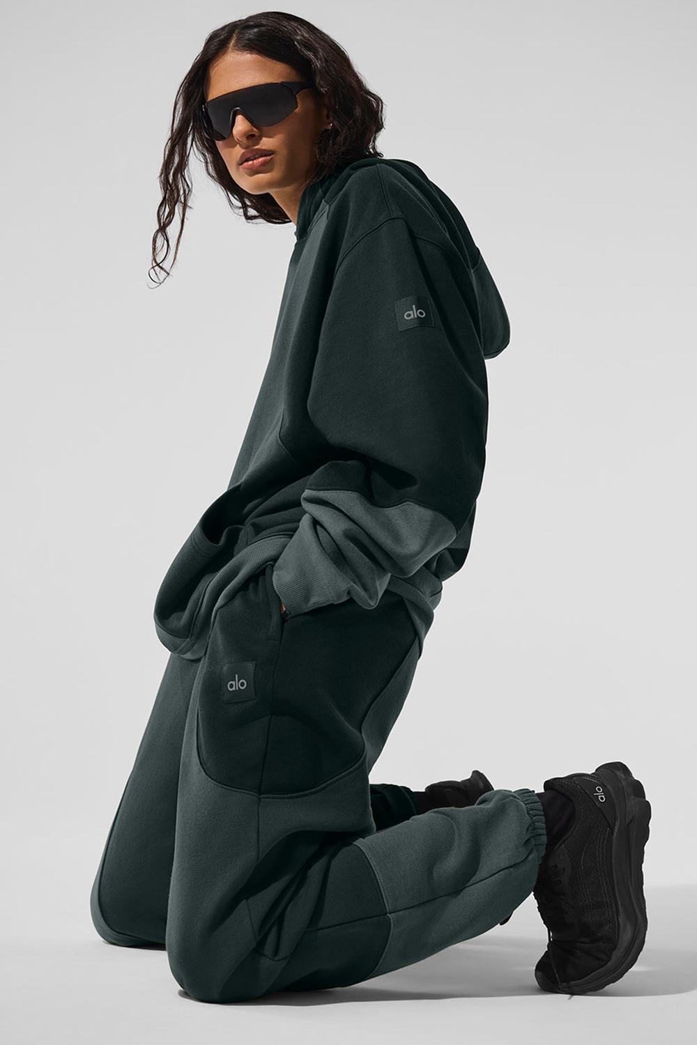 Charcoal Green Tonal Alo Yoga Make Waves Women Hoodie | KSA  AMH590314