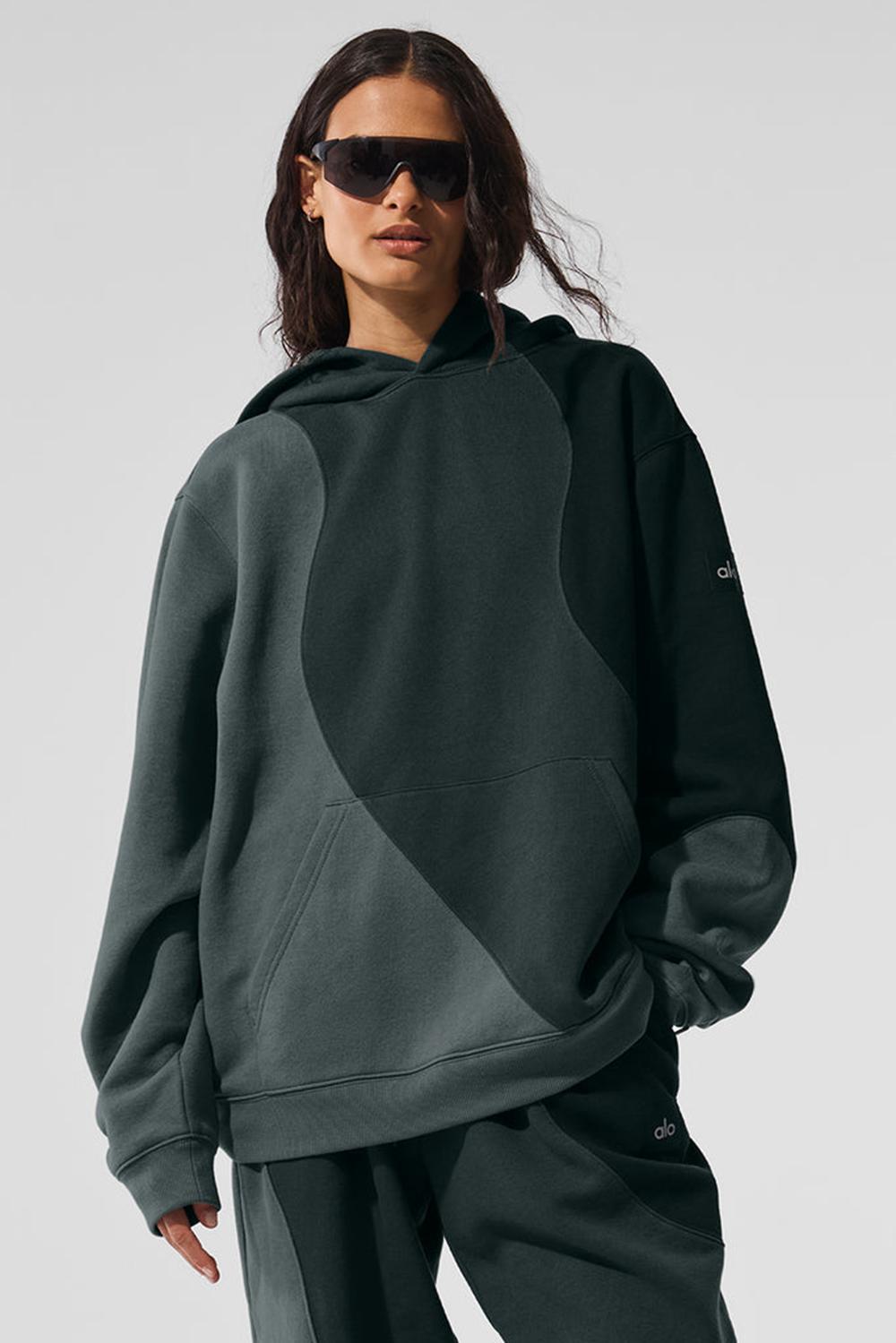 Charcoal Green Tonal Alo Yoga Make Waves Women Hoodie | KSA  AMH590314