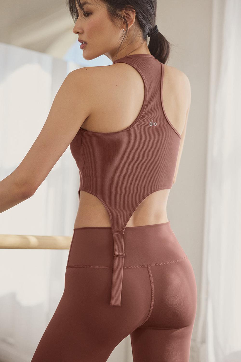 Chestnut Alo Yoga Alosoft Ribbed Revelation Women Tank | KSA  EGQ892436