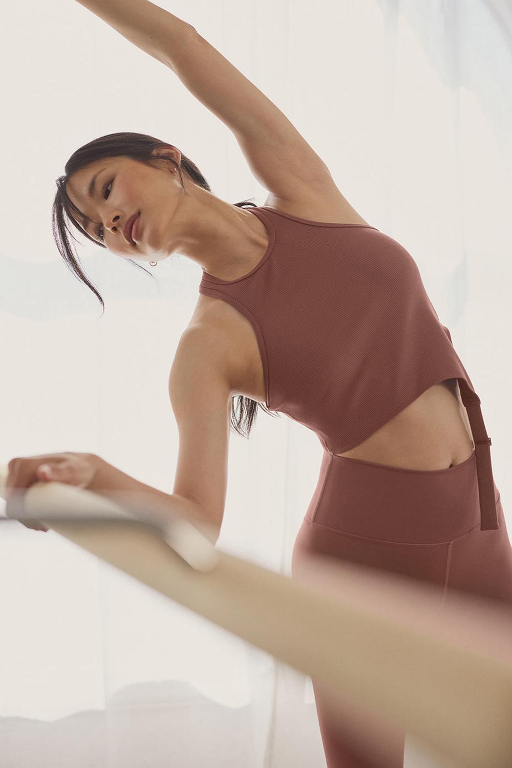Chestnut Alo Yoga Alosoft Ribbed Revelation Women Tank | KSA  EGQ892436