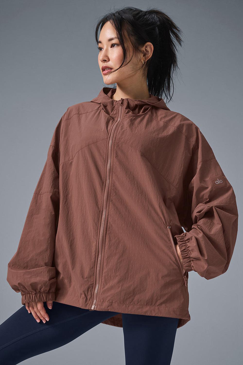 Chestnut Alo Yoga Vantage Nylon Ripstop Track Women Jacket | KSA  PDH819543