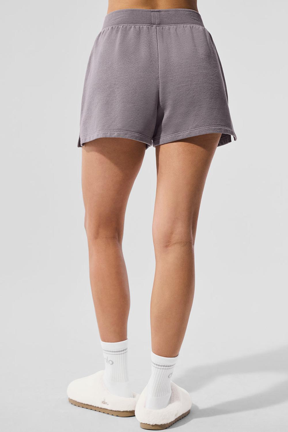 Cool Grey Wash Alo Yoga Washed Low Key Sweat Women Short | KSA  MZT340675