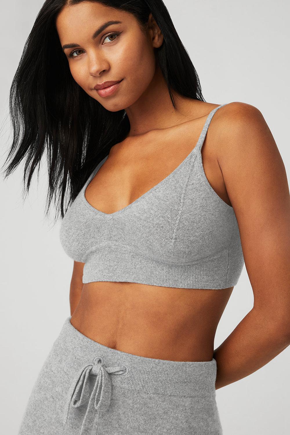 Dove Grey Heather Alo Yoga Cashmere Jet Set Women Bra | KSA  LRT084253