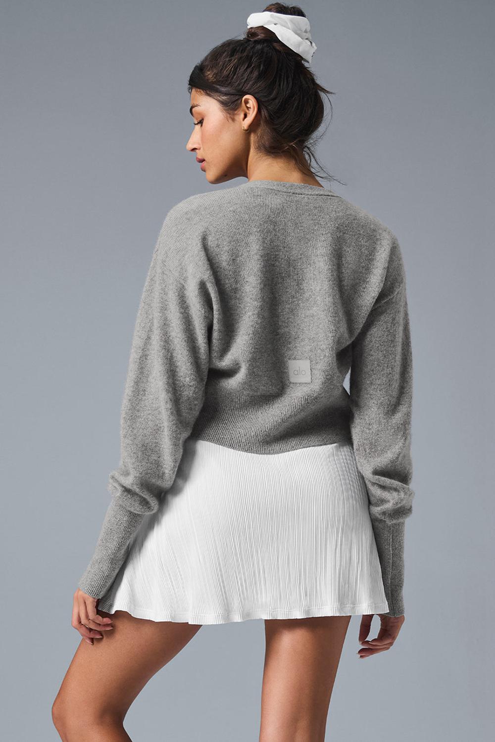 Dove Grey Heather Alo Yoga Cashmere Jet Set Women Cardigan | KSA  KDQ756210