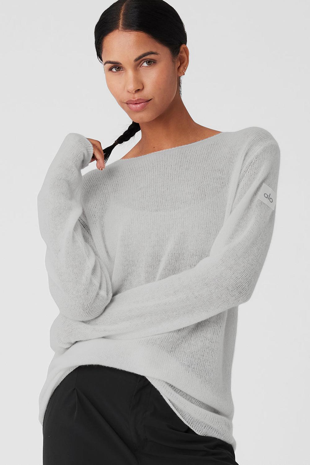 Dove Grey Heather Alo Yoga Cashmere Reform Women Long Sleeve | KSA  NIE741568