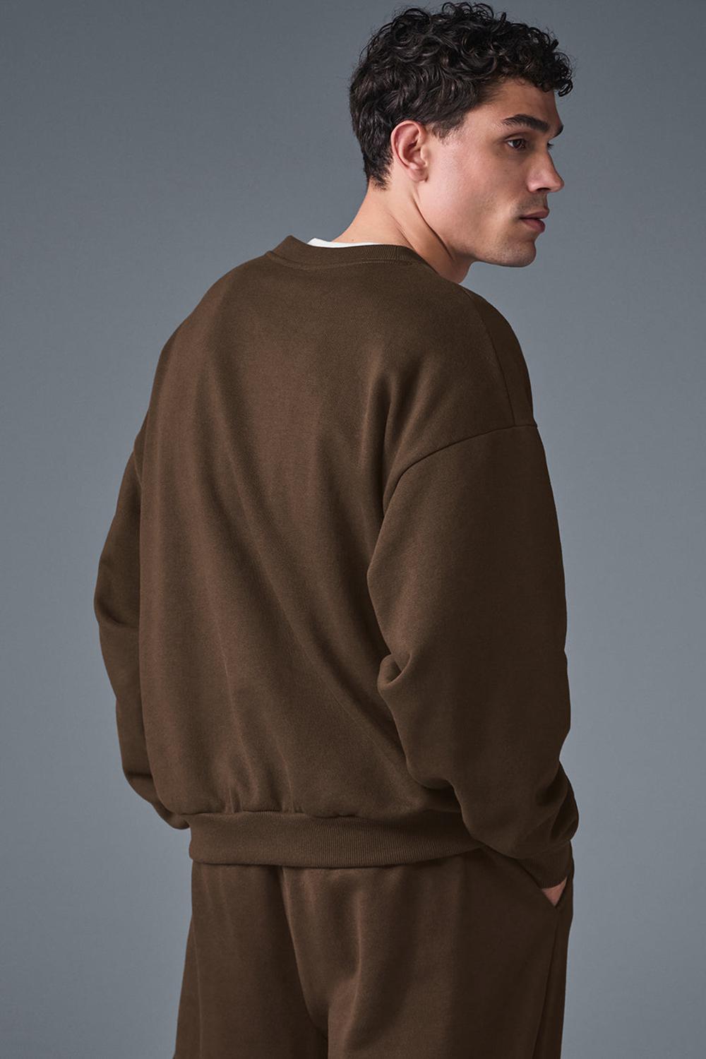 Espresso Alo Yoga Accolade Crew Neck Men Pullover | KSA  JZX852049