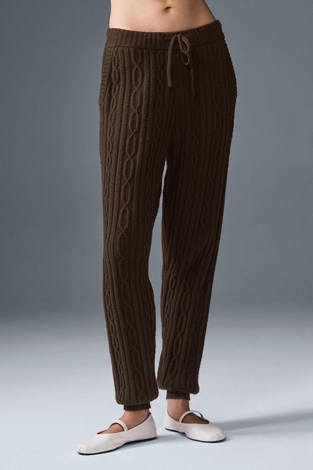 Espresso Alo Yoga Cable Knit Winter Bliss Women Pant | KSA  IUW159647