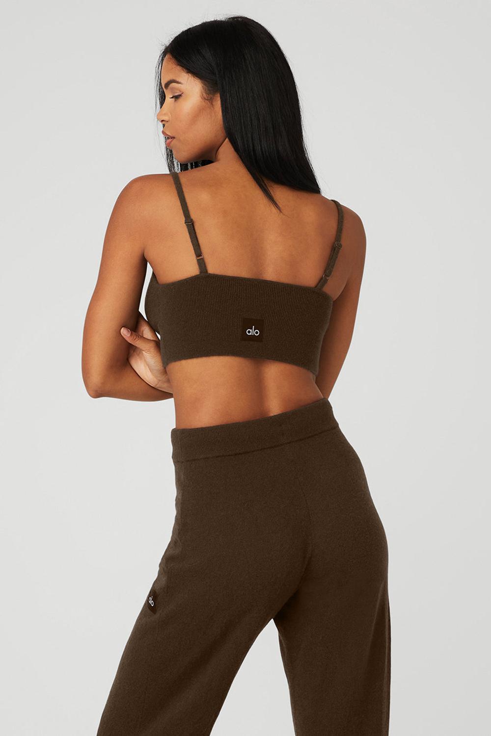 Espresso Alo Yoga Cashmere Jet Set Women Bra | KSA  GDL532617