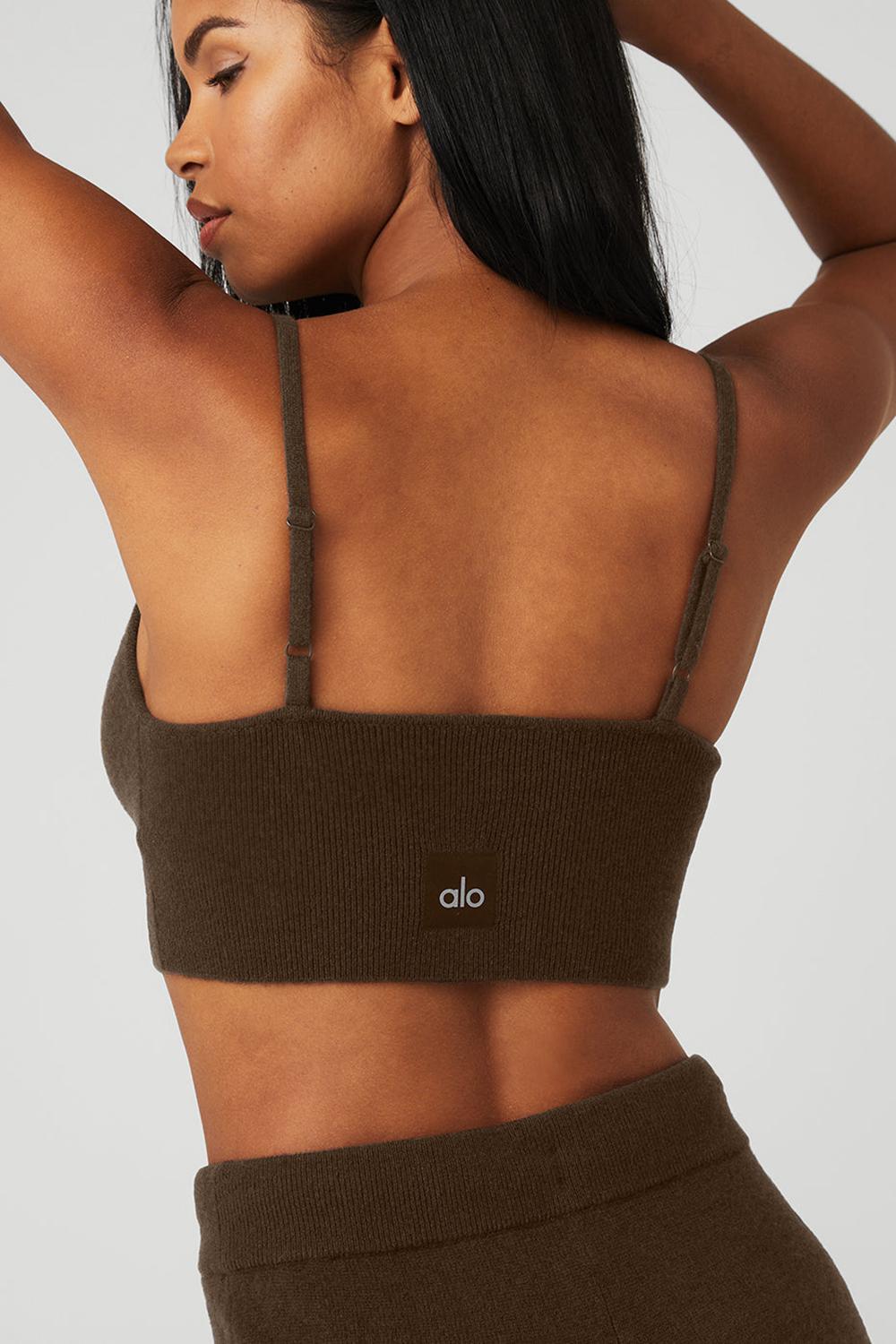 Espresso Alo Yoga Cashmere Jet Set Women Bra | KSA  GDL532617
