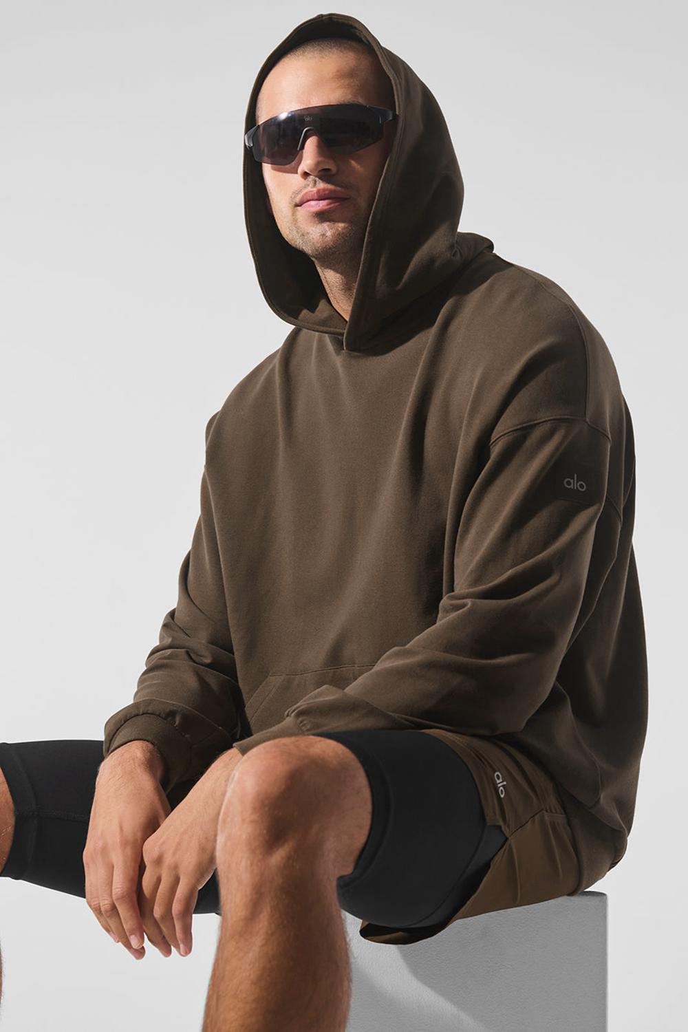 Espresso Alo Yoga Double Take Men Hoodie | KSA  DGI124306