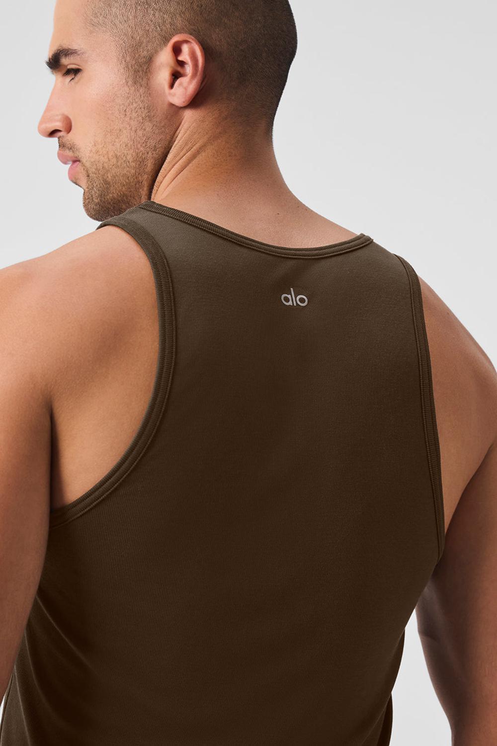 Espresso Alo Yoga Everyday Modal Rib Men Tank | KSA  PEQ684370