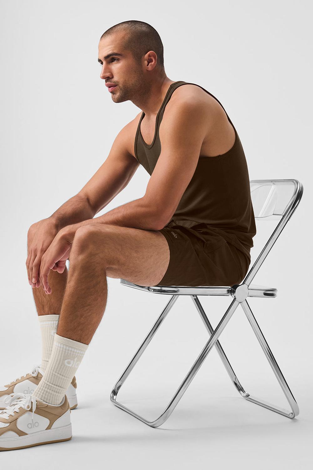 Espresso Alo Yoga Everyday Modal Rib Men Tank | KSA  PEQ684370